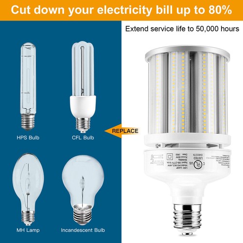 Leds Corn Cob Light Bulb 80W for Workshop Garage Warehouse Factory 6000K 11200Lm - Picture 7 of 12