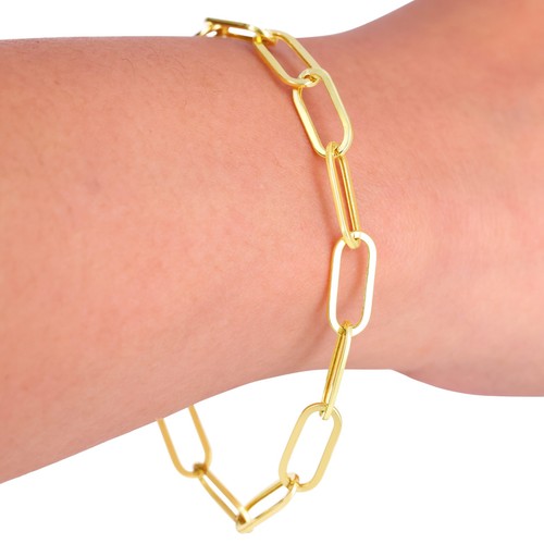 10k Yellow Gold Paperclip 2mm-7mm Chain Cable Rolo Bracelet Mens Womens 7" - 8" - Picture 11 of 77