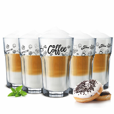 6 Kaffeegläser 300ml Latte Macchiato Gläser Teeggläser Cocktailgläser Caipirinha
