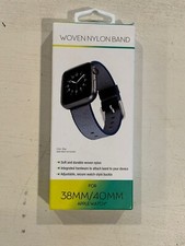 NEW Woven Nylon Wrist Band for Apple Watch 38mm/40mm BLUE Adjustable w/ Buckle