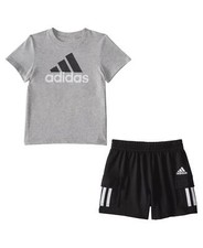 Adidas Baby Boys T Shirt and French Terry Cargo Shorts, 2 Piece Set - Medium