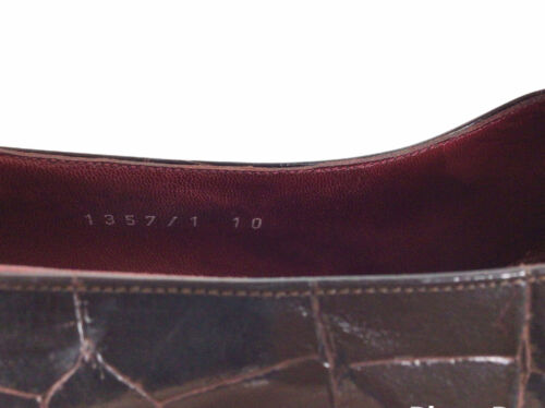 Donna Karan Leather Croc Alligator Embossed Pump Round Toe Brown Sz 10 - Picture 10 of 10