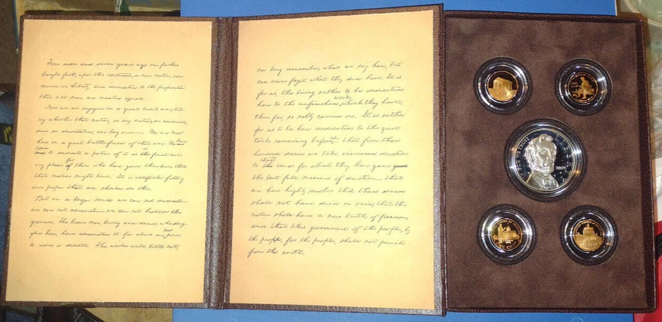 2009 Lincoln Coin & Chronicles Proof Set 90% Silver Dollar + 4 2009 Proof Cents - Image 4 of 4