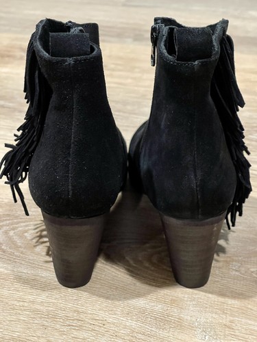 Matisse Black Suede Cloey Fringe Ankle Boot Size 7.5 - Picture 6 of 12