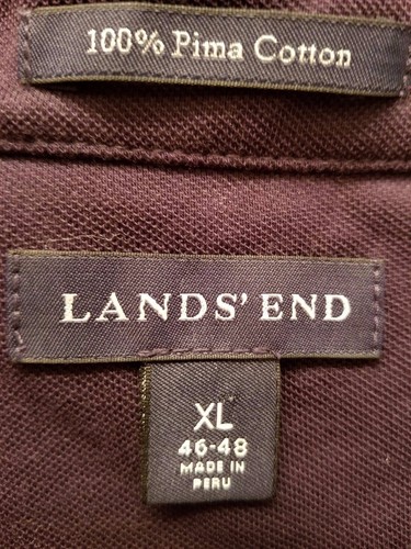 Lands' End Mens Shirt Size XL X Large 46/48 Blue Red White Striped - Picture 2 of 3