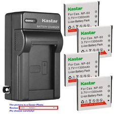 Kastar Battery Wall Charger for Casio NP-60 BC-60 & Casio Exilim EX-S10 Camera