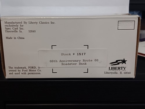 Vintage Liberty Classics 66th Anniversary Modell A Roadster Fahrzeug Bank NEU - Bild 2 von 6