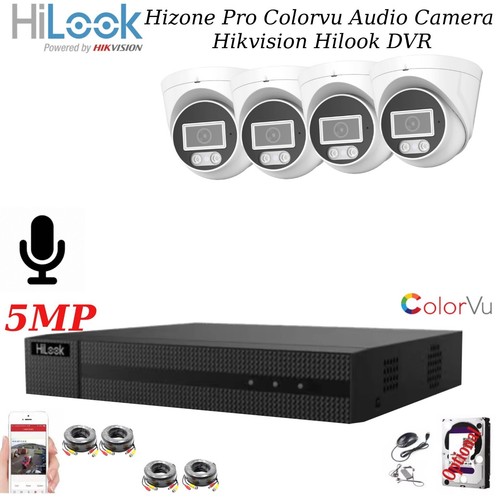 HIKVISION HILOOK 5MP CCTV SYSTEM DVR 24/7 HOURS COLORFUL AUDIO MIC CAMERA KIT UK - Picture 20 of 31