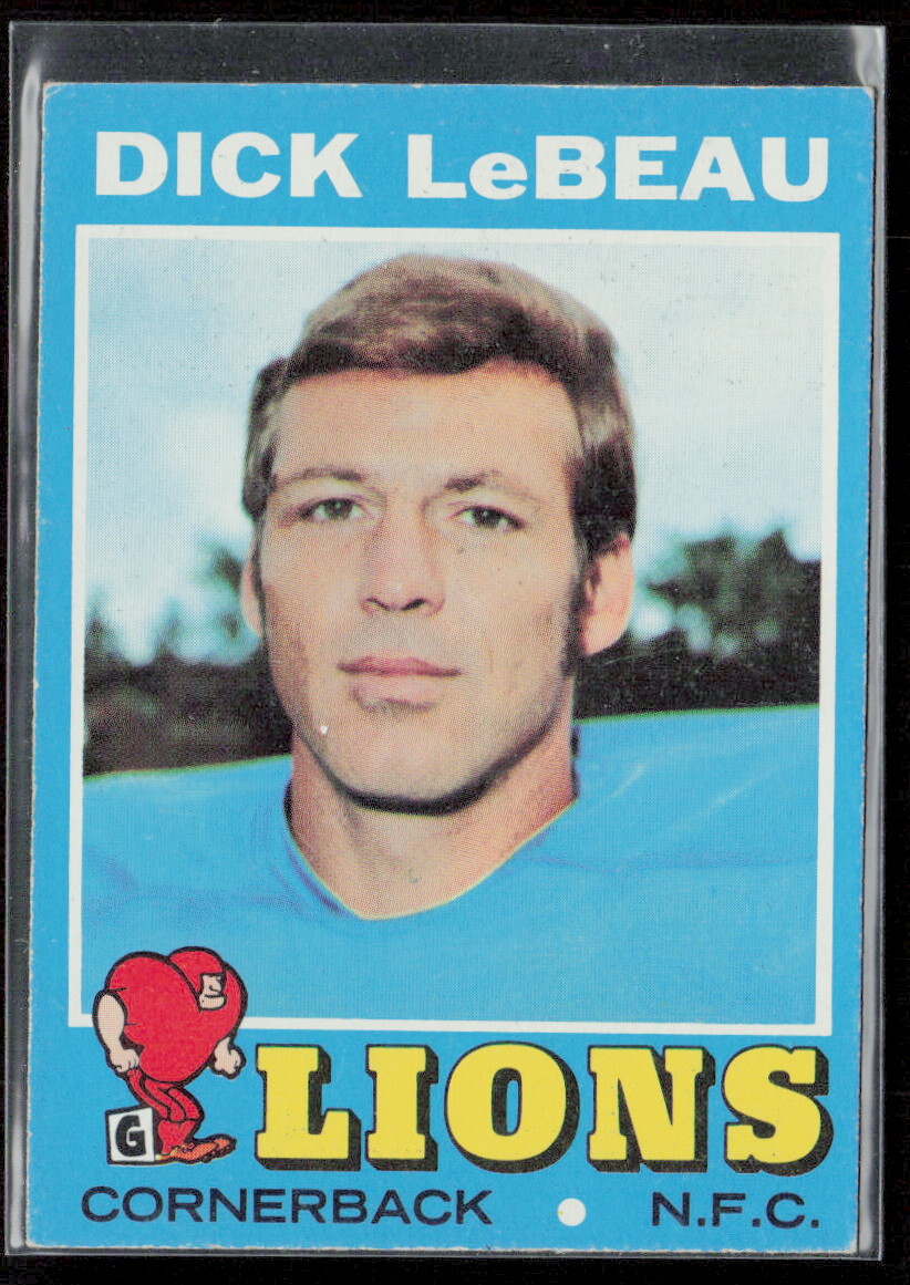 1971 Topps #154 Dick LeBeau Detroit Lions Football Card