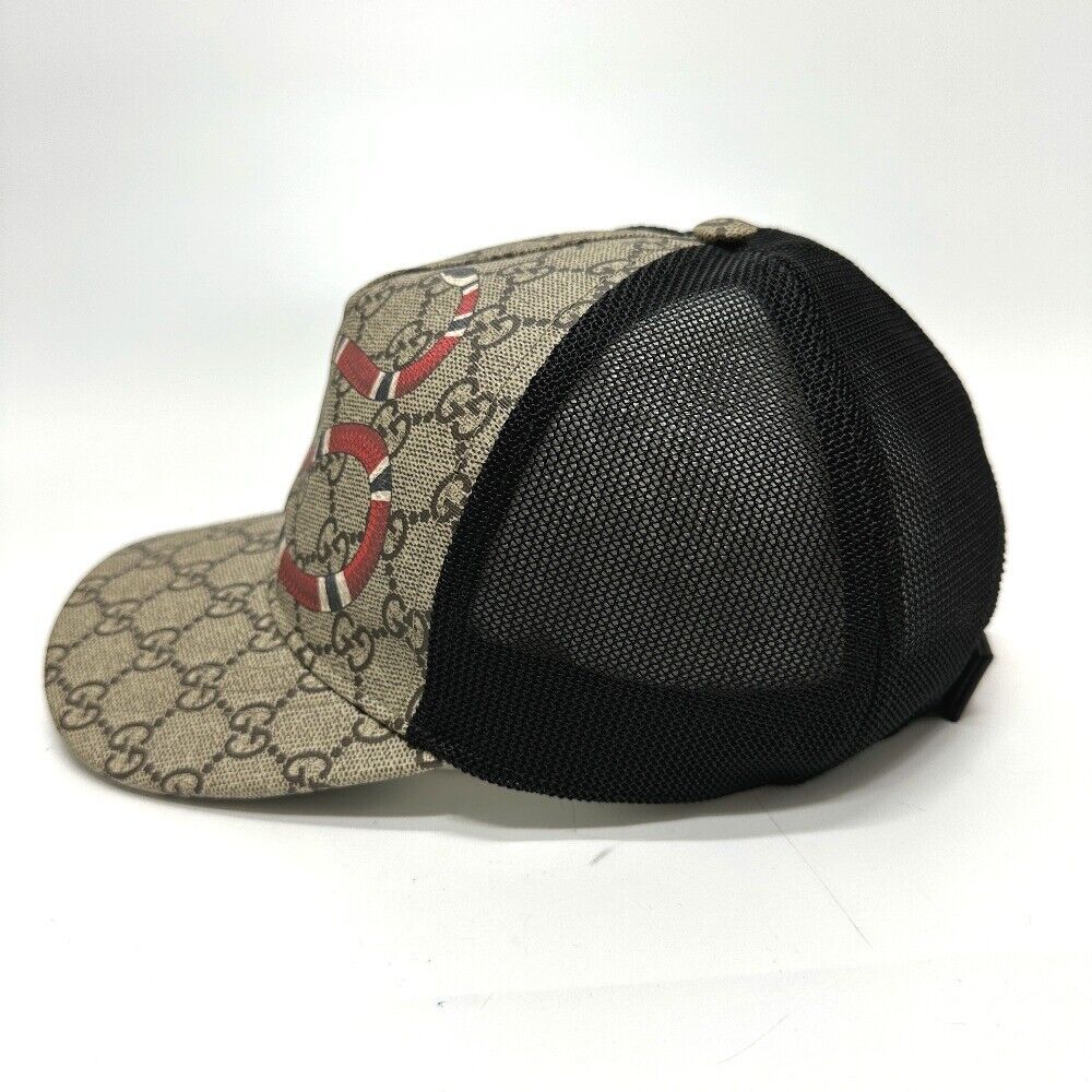 GUCCI 426887 Snake Print Hat Baseball Cap Mesh GG Supreme Cap Beige Men s Us GUCCI 426887 Snake Print Hat Baseball Cap Mesh GG Supreme Cap Beige Men s Us