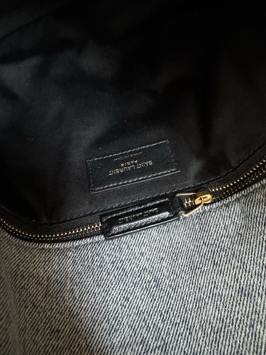 YSL SAINT LAURENT Medium Loulou Puffer Denim Shoulder Bag - Picture 10 of 11