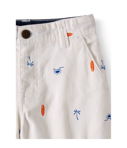 Pantalones cortos delanteros planos para niños ~ cintura ajustable ~ mezcla de algodón ~ talla 7 - Imagen 2 de 3