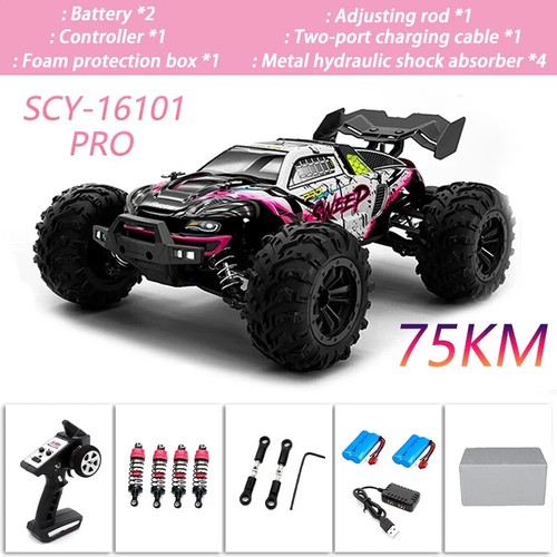 Car Off Road 70KM/H Remote Control Car with LED Headlight 1/16 Monster Truck Toy - Picture 16 of 32