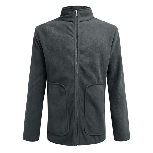 Herren Herbst/Winter Freizeit einfarbig Polar Vlies Tasche Mantel Sweatshirt Jacke - Bild 15 von 18