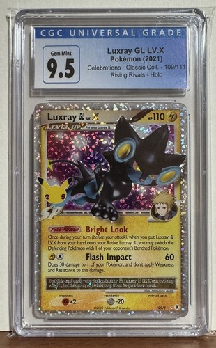 CGC 9.5 LUXRAY LV.X 109/111 CELEBRACIONES COLECCIÓN CLÁSICA POKEMON TCG - Imagen 1 de 2