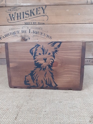 Caja de almacenamiento decorativa marrón vintage estilo rústico perro parafernalia - Imagen 4 de 11