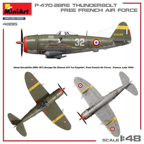 P-47D-28RE Thunderbolt 'Free French Air Force' - MiniArt 48015 skala 1 - Foto 3 di 10