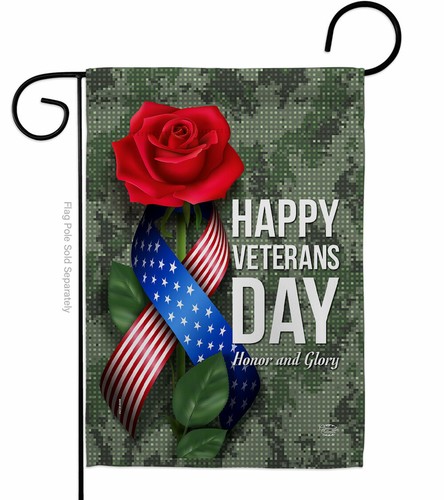 Bandera decorativa de jardín del día de los veteranos de las fuerzas armadas regalo patio casa pancarta - Imagen 2 de 17