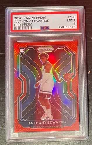 2020-21 Panini Prizm Red /299 Anthony Edwards #258 PSA 9 Rookie - Foto 1 di 2