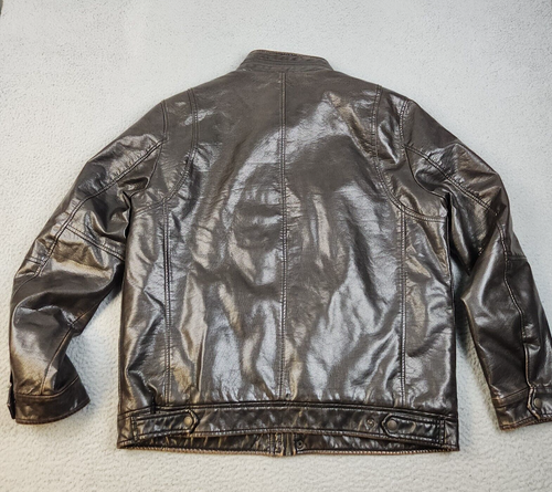 Levi's Flight Bomber Jacket Mens Large Brown Faux Leather Sherpa Lined Aviator - Picture 2 of 12