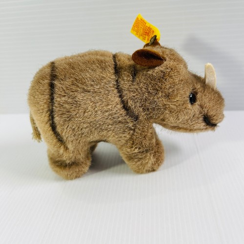 Peluche vintage Steiff Nosy Rhinoceros 1456/09 - Hecho en Alemania Occidental - Años 80 - Imagen 3 de 7