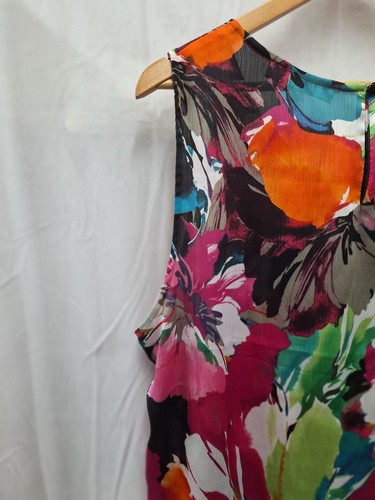Nipon Boutique Sleeveless Floral Blouse 2X Vibrant Print Lightweight - Picture 6 of 8