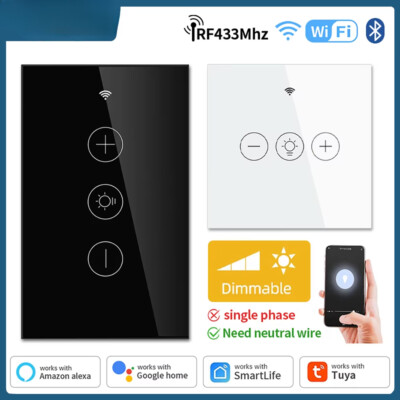 WiFi Smart Dimmer Switch Light Wireless Touch Dimming Wall Control LED Remote