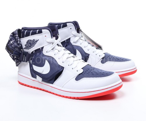Nike Men’s Air Jordan 1 High Utility Stash Quai White/Blue DV1717-100 Size 9.5 - Picture 2 of 9