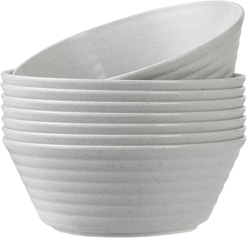 Cereal Bowl Set of 8 36Oz Unbreakable Wheat Straw Microwave Dishwasher Safe - Picture 9 of 12