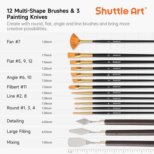 Shuttle Art 54 Stück Acrylfarben Set, Malerei S - 54 Teile, 30 Farben  - Bild 6 von 8