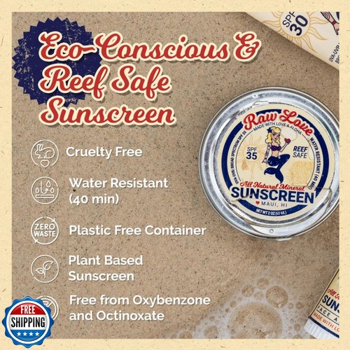 Protector solar seguro Raw Love Reef FPS 35 | Biodegradable aprobado por México y Hawái - Imagen 3 de 5