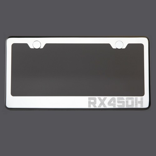 Mirror Chrome License Plate Frame RX450H Laser Engraved Metal Screw Cap - Picture 1 of 8