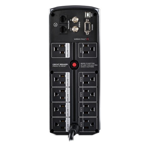 CyberPower CP900AVR 5+5 Outlets AVR UPS Tower System 900VA 560W 1500J w 6FT Cord - Picture 2 of 6
