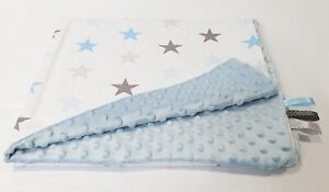 Minky tissu gris étoiles bleu XXL Grande peluche doudou Baby Soft Motif Coton