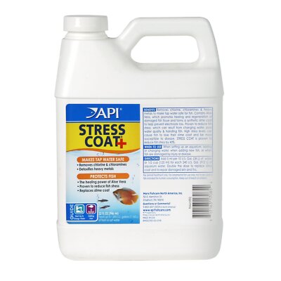 API Stress Coat Pond Water Conditioner 32 Ounce for Fish Safety and Healing