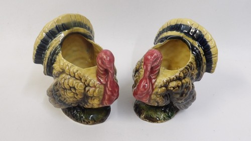 Pair Vintage Napcoware Japan Tom Turkey Planter Vases #7485 - Picture 2 of 6