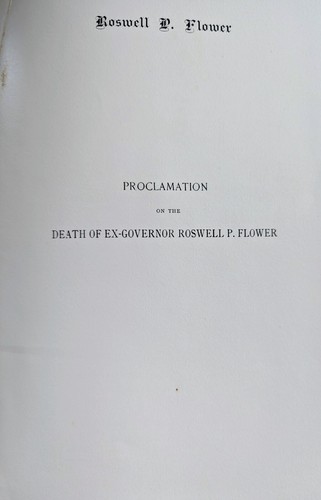 In Memoriam Roswell P. Flower New York Governor Jefferson Cty Theresa Watertown - Imagen 6 de 9