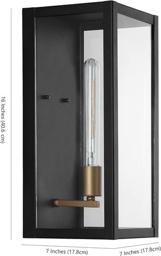 Outdoor Wall Sconce Berlin 7 in. 1-Light Black LED - Picture 4 of 5
