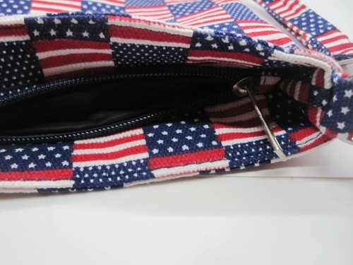 Cartera Bandolera Sobre el Hombro 11.5 X 9 Pulgadas Bandera Americana EE. UU. Nueva - Imagen 5 de 7