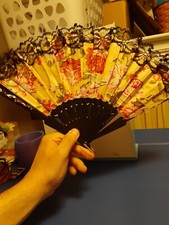 Beautiful Lace Lined Hand Fan With Flowers 