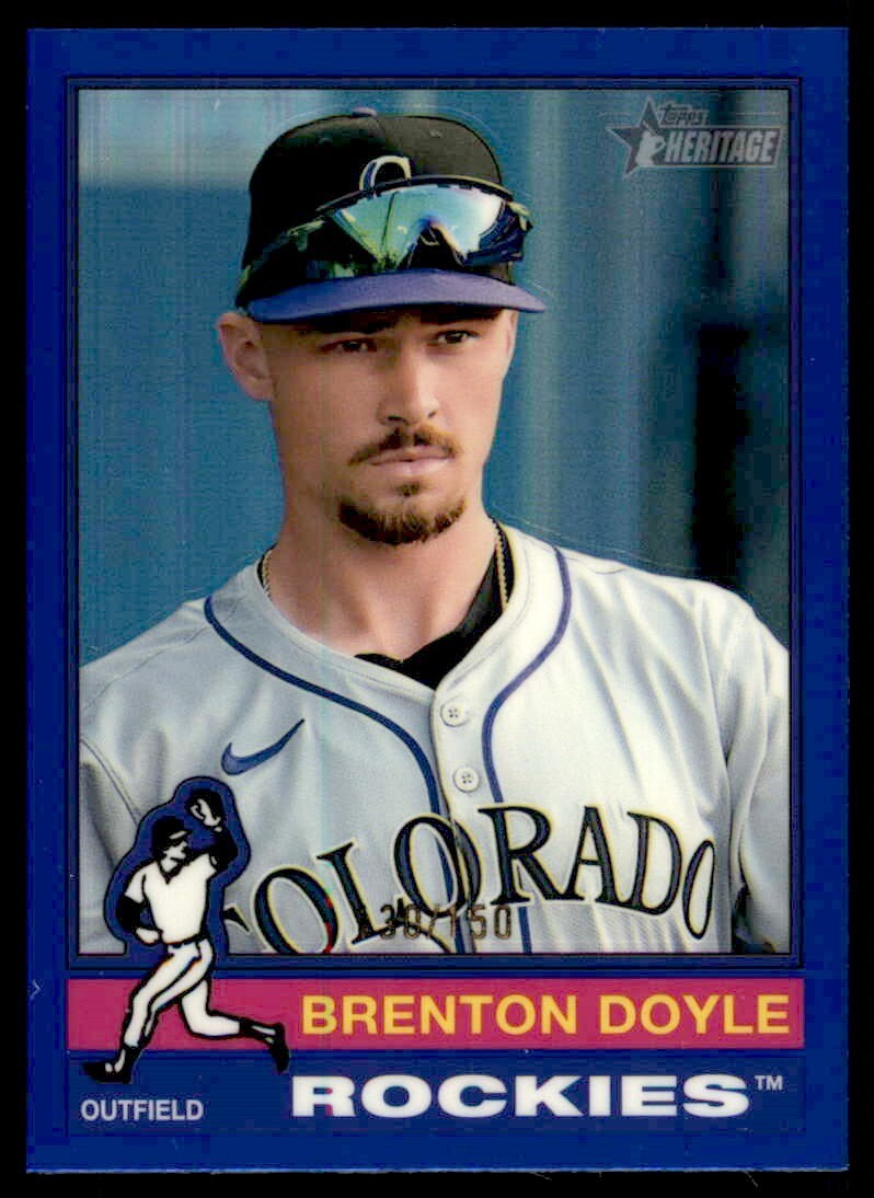 2025 Topps Heritage Chrome Blue Refractor #175 Brenton Doyle Rockies 130/150