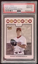 2008 Topps Update #UH280 - Max Scherzer RC - PSA10 - GEM MINT