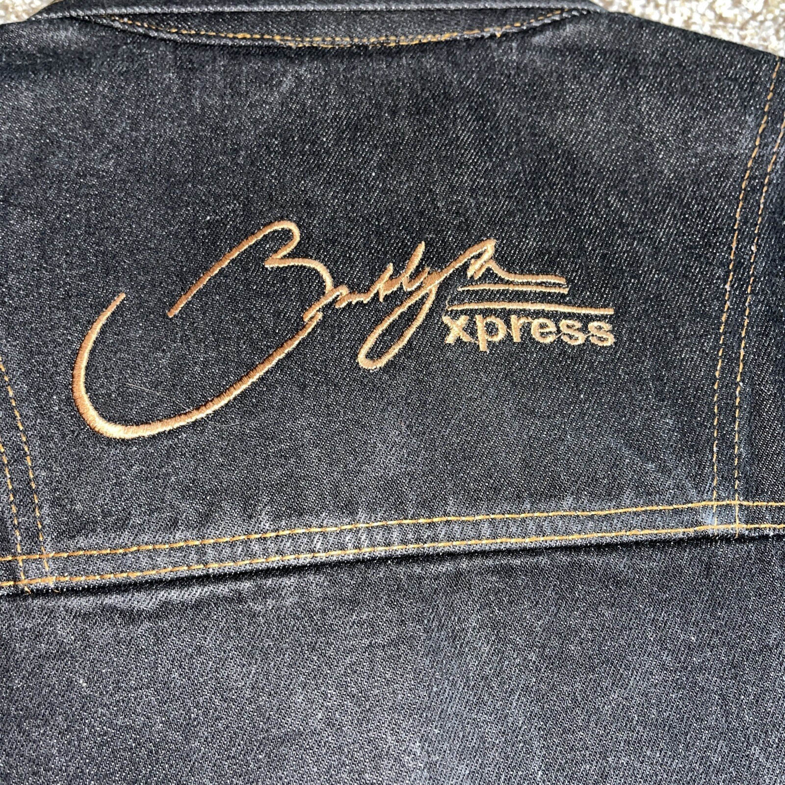 Brooklyn Express Jean Jacket Distressed Black XXL… - image 9