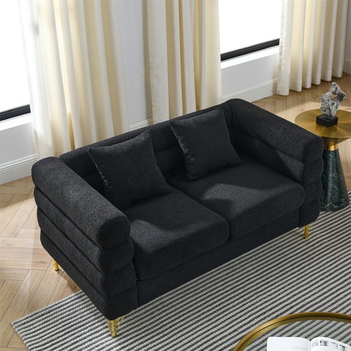 60'' Loveseat Sofa Couch 2-Seater Upholstered Sofa Couch Living Room Sofa - Picture 12 of 72