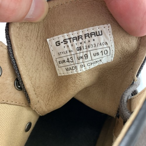 G-Star RAW Bota de Oficina Mezcla Cuero Negro Denim Hombres’s Botas con Cordones Talla 10 Hombre’s - Imagen 14 de 20