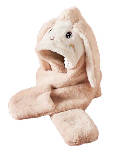 Gorro animal gorro bufanda cálida acogedora con orejas móviles carnaval peluche - Imagen 8 de 117