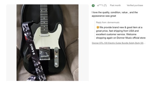 🎸 Donner DTL-100 Electric Guitar With Gig Bag Poplar Wood Solid Body SS Pickup - Picture 10 of 16