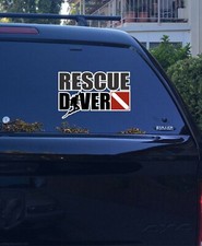111-06 Rescue Diver Dive Flag Dive Master vinyl decal love SCUBA Deep Sea Ocean