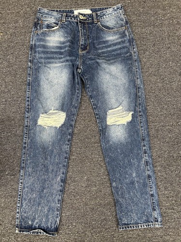 Absent Distressed Roomy Denim Men's Jeans Straight Leg Loose Fit Size 32x30 - Picture 3 of 14