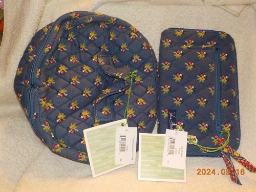 Vera Bradley home & away round travel cosmetic + clutch wallet in retired Emily - Picture 3 of 10